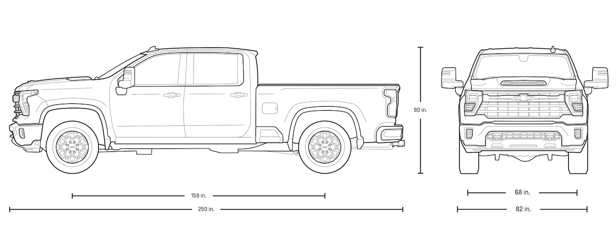 Silverado HD 2500 Crew Cab Line Art