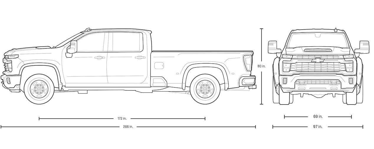 Silverado HD 3500 Crew Cab DRW Line Art