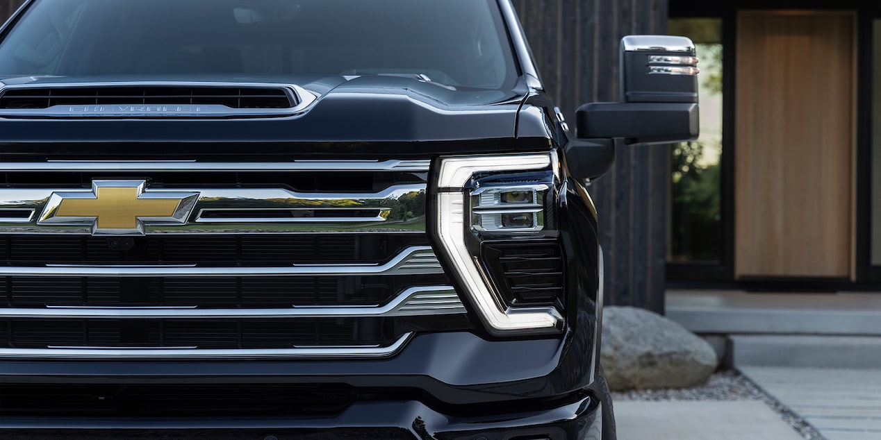 Closeup of the Headlight on a 2024 Chevrolet Silverado