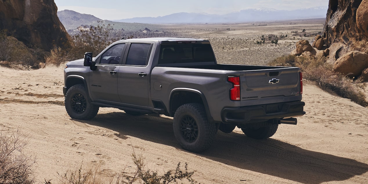 Rear 3/4 View of Silverado HD ZR2 Parked