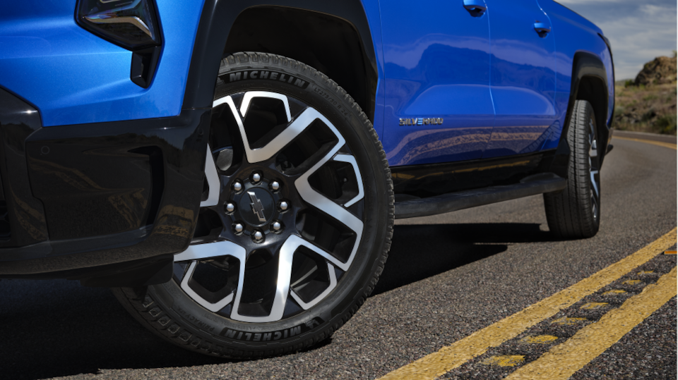 Crop View Of The 2024 Silverado EV Front Wheel