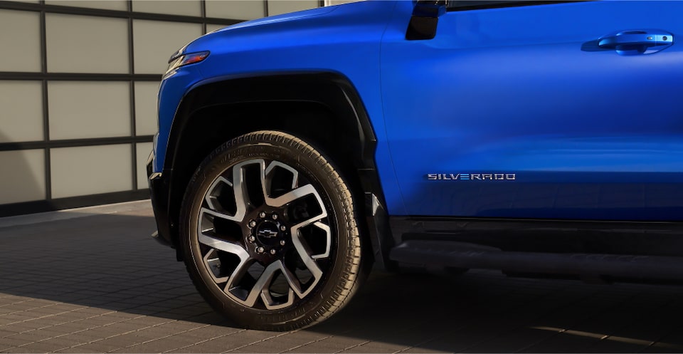 Crop View Of The 2024 Silverado EV Front Left Wheel