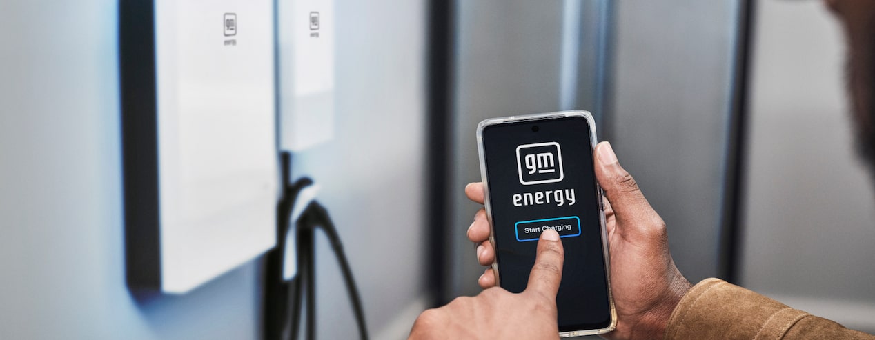 Person Using GM Energy App on Phone