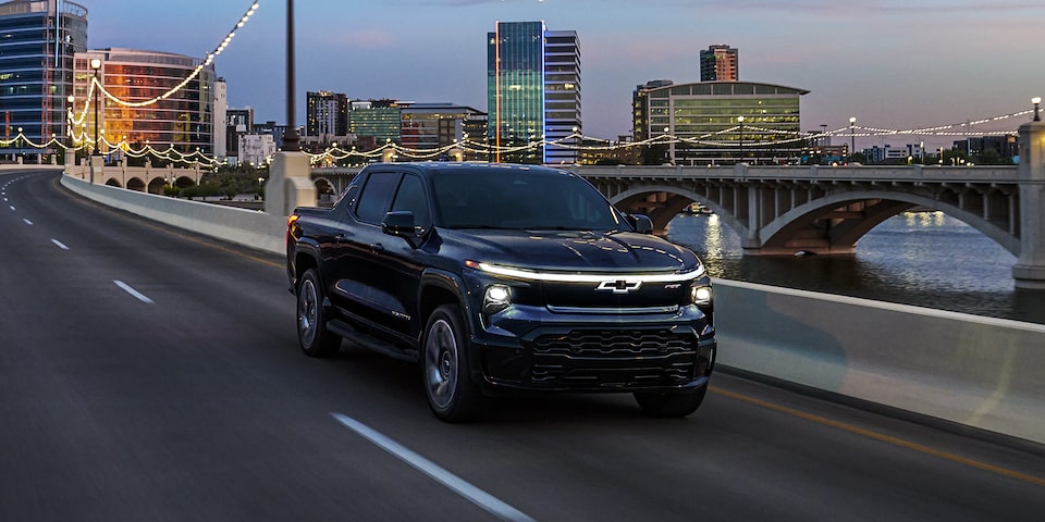 2024 Chevrolet Silverado EV Driving through the City
