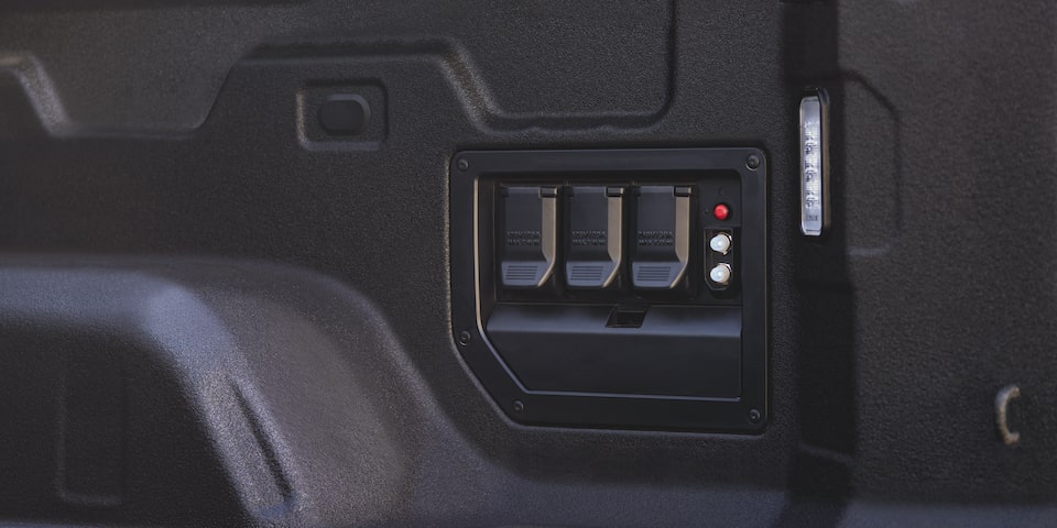 2024 Silverado EV Gallery Interior Power Outlets mounted in Cargo Bed Image