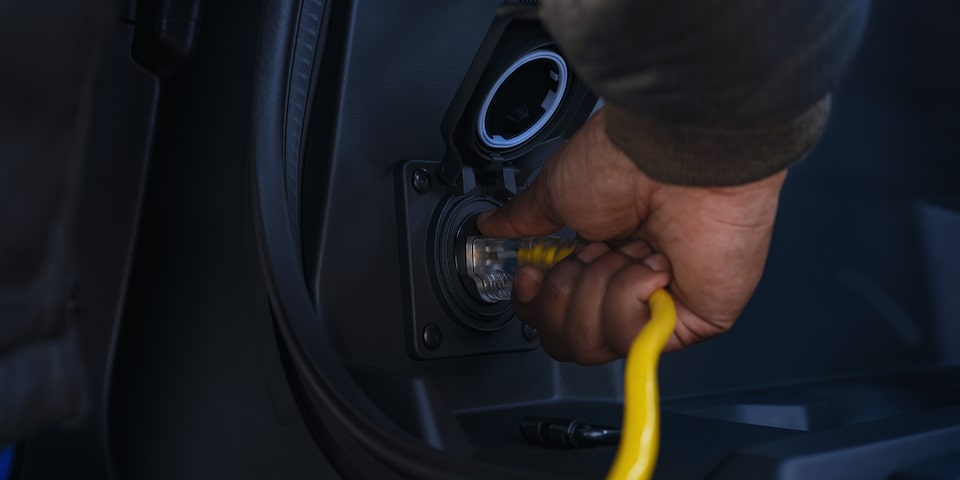 2024 Silverado EV Gallery Interior Power Outlet in the Front Power eTrunk Image