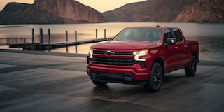 Front of the 2024 Chevrolet Silverado 1500 Pickup Truck Parked by a Lake