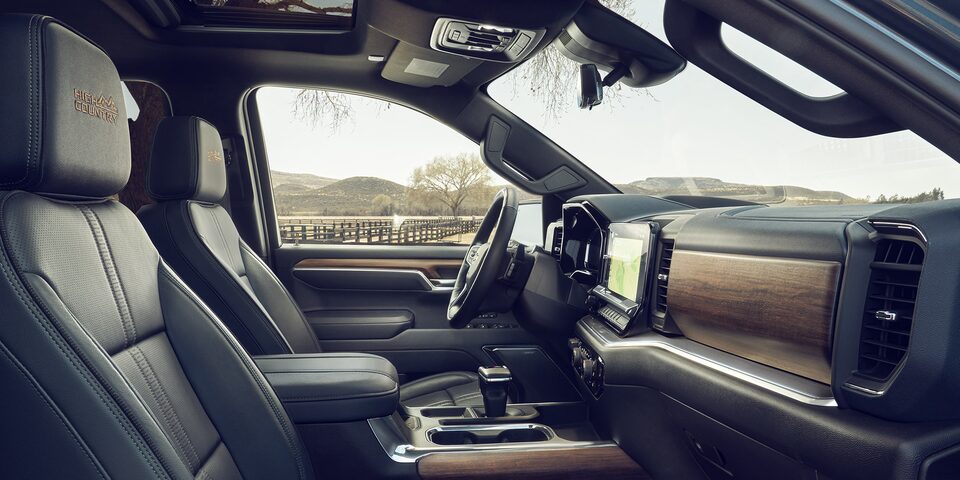 2024 Chevrolet Silverado Interior View of Front Seats From the Passenger Side Door