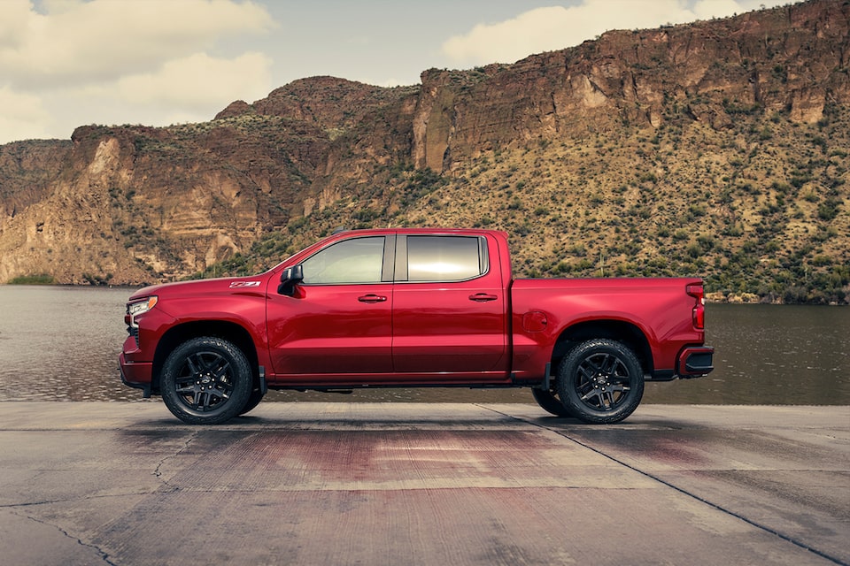 2024 Chevrolet Silverado 1500 Pickup Truck Parked by a Lake