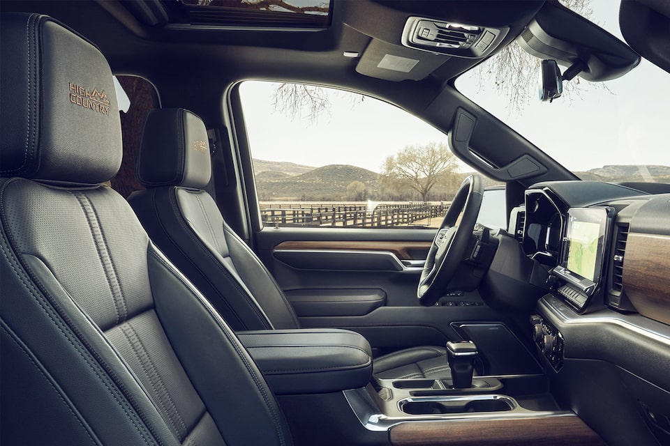 2024 Chevrolet Silverado Interior View of Front Seats From the Passenger Side Door