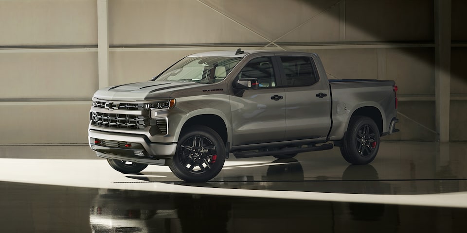 The 2024 Silverado Parked in Large Garage