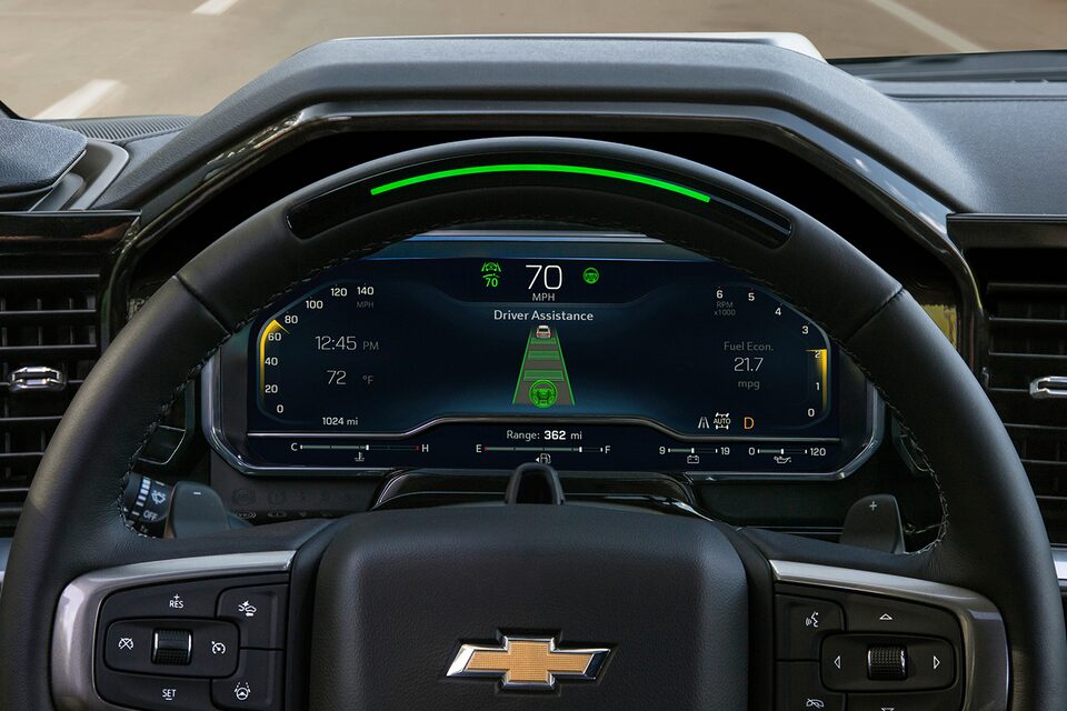 2024 Chevrolet Silverado Close-up View of the Steering Wheel