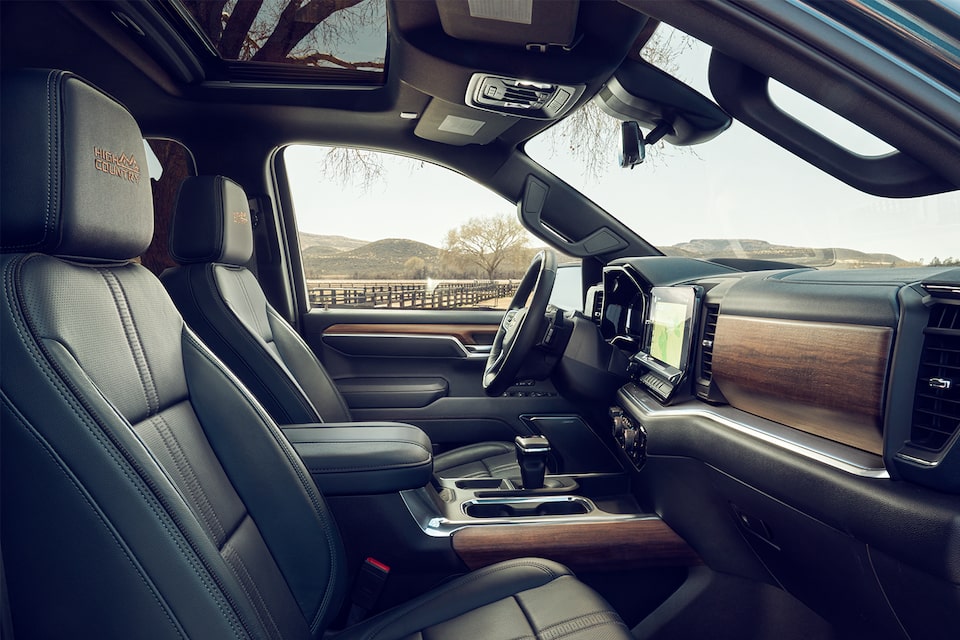 2024 Chevrolet Silverado Interior View of Front Seats From the Passenger Side Door