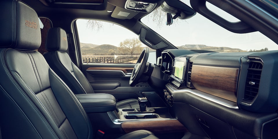 2024 Chevrolet Silverado Interior View of Front Seats From the Passenger Side Door