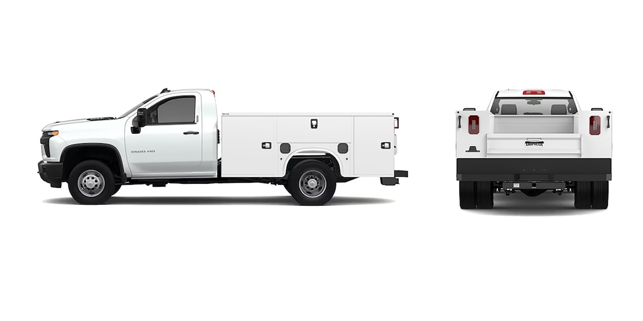 La Chevy Silverado 3500 HD de chasis con cabina 2025 con configuración de caja de uso general