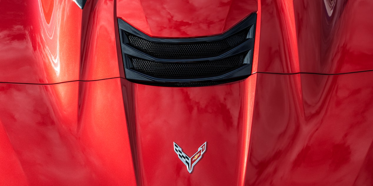 Overhead View of an Orange 2025 Chevy Corvette Z06