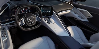 The Front Interior View of a 2025 Chevy Corvette Stingray Getting Hit by Sunlight
