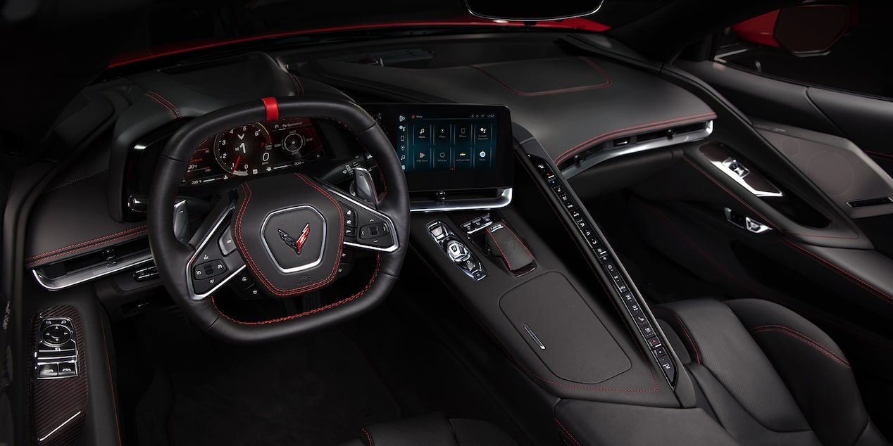 Driver Seat Perspective View of the Interior of a 2025 Chevy Corvette Stingray