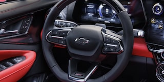 Close-up of the Steering Wheel of a Chevy Blazer EV