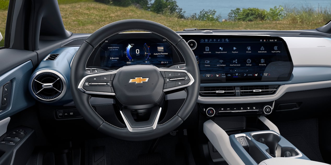 Close-up View of the Menus Presented in the Dashboard of a Chevy Equinox EV