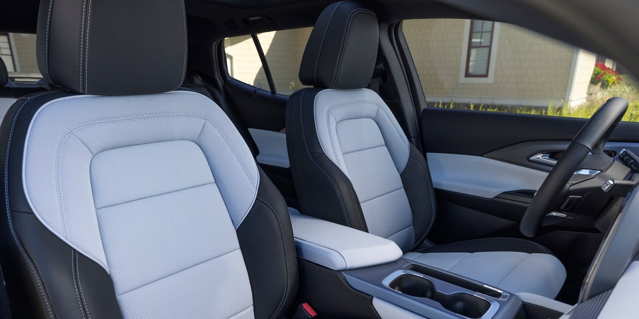 Three Quarters View of the Front Seats of 2025 Chevy Equinox EV
