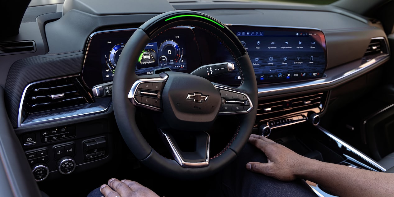 Close-up of the dashboard on the 2025 Chevrolet Tahoe SUV