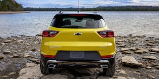 The 2025 Trailblazer Parked On a Rocky Shore with a Beautiful View of the Lake