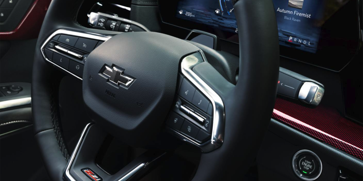 Close-up of the Steering Wheel of the 2025 Chevy Traverse