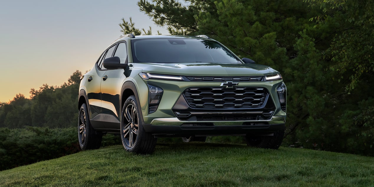 Chevy 2025 Trax Parked on a Grassy Hill