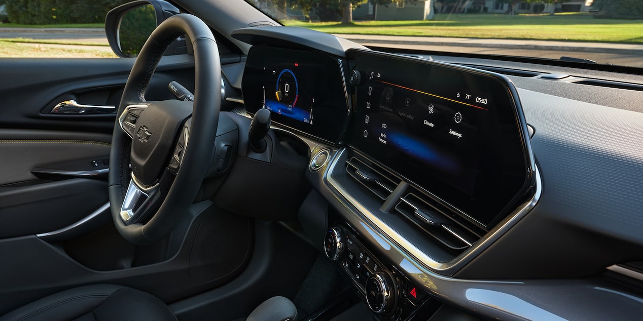 Dashboard and Steering Wheel View of Chevy 2025 Trax