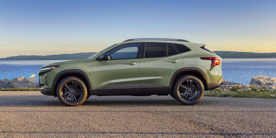 Driver's Side Profile View of the 2025 Chevy Trax Parked Next to a Lake