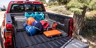 View of the Colorado Truck Bed Loaded up with Camping Gear