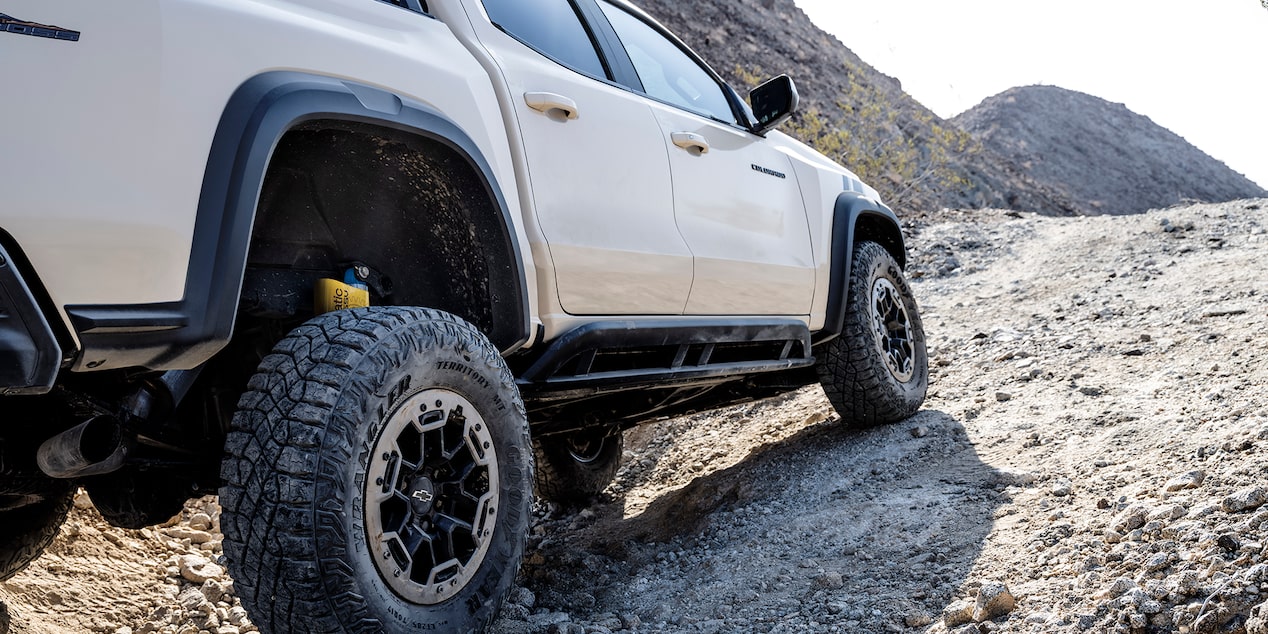 Chevrolet ZR2 passenger side close up of wheels