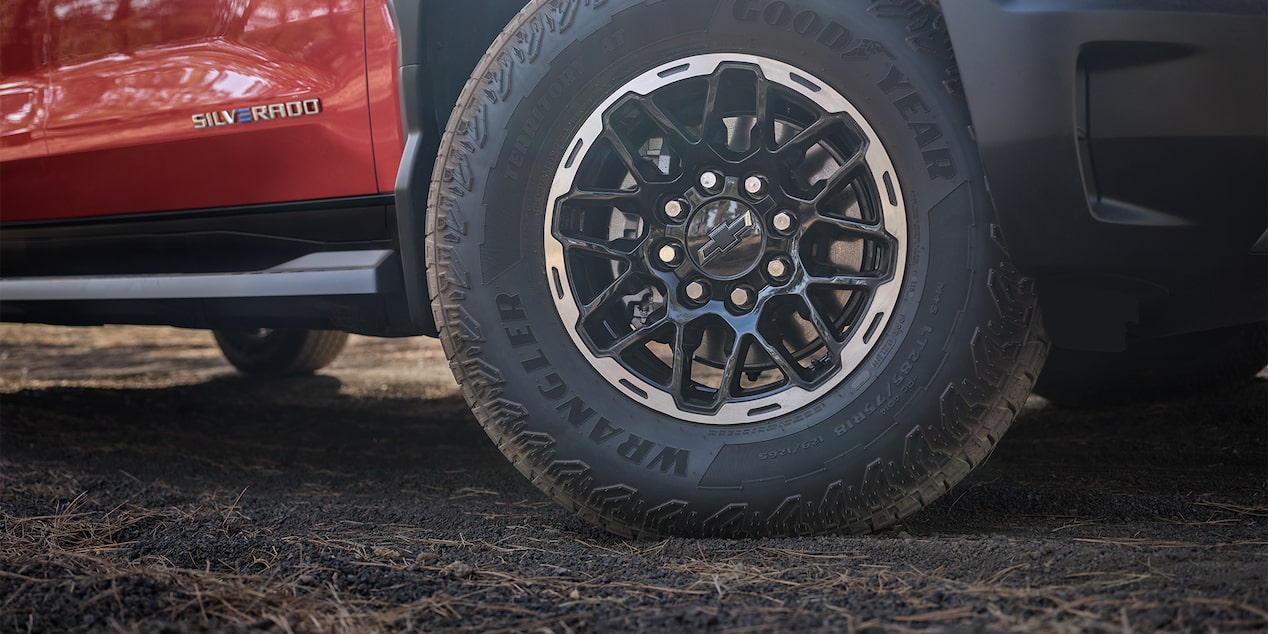 2025 Chevy Silverado EV Trailboss Close Up of Tire