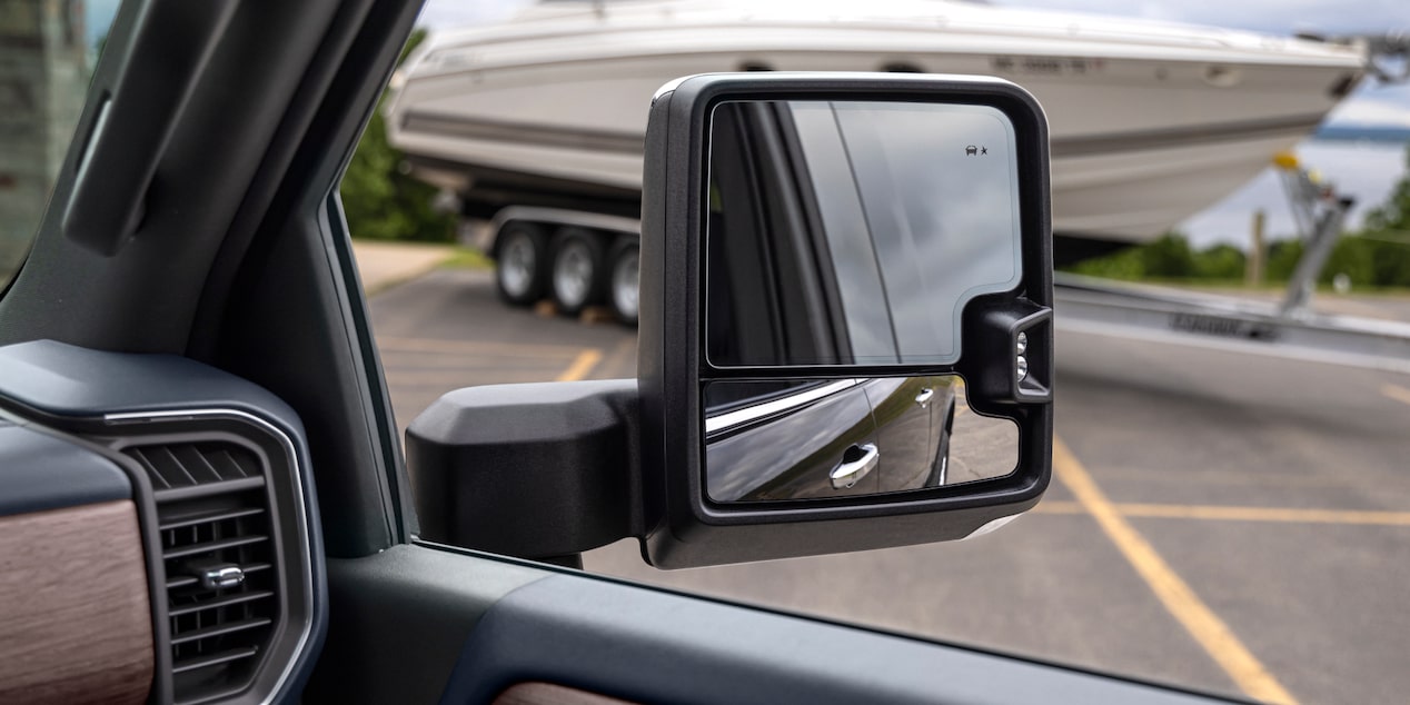Rear View of Mirror of 2025 Chevy Silverado HD
