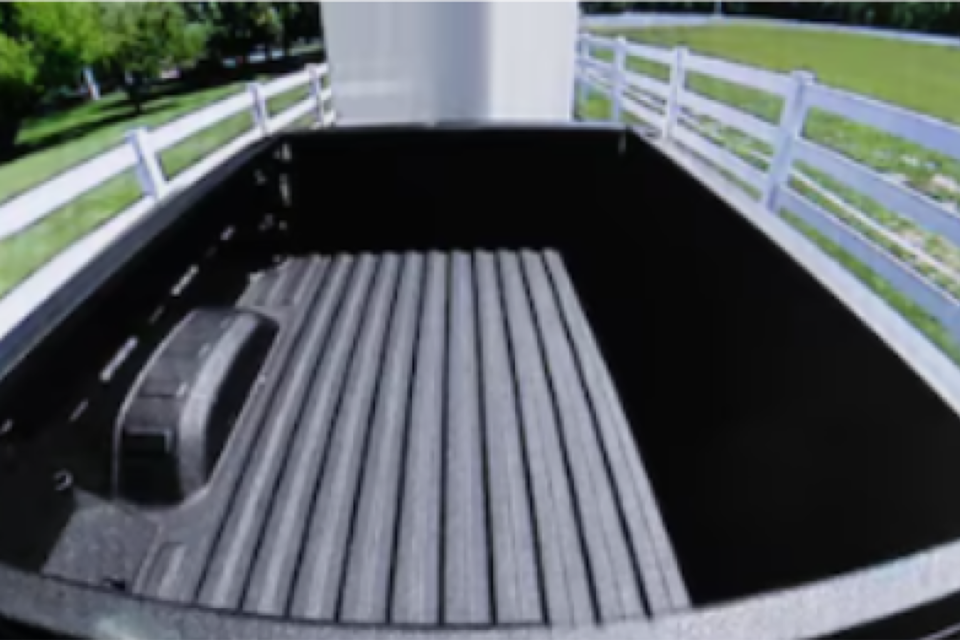 Front View of the Bed of a Black Chevy Silverado HD