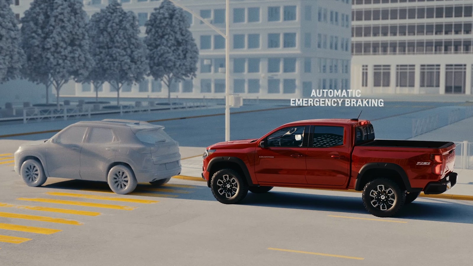Características de Safety Assist de la Chevrolet Colorado 2025: Video de Forward Collision Alert y frenado de emergencia automático