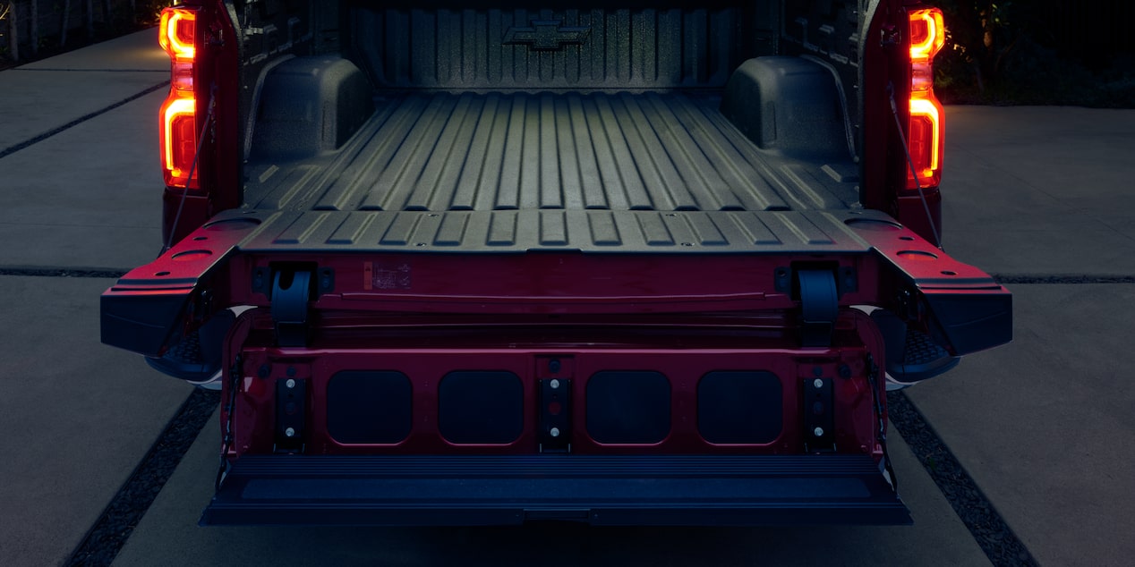 Rear View of the Trunk of A 2025 Chevy Silverado Pickup Truck