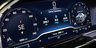 Close-up of the Speedometer of a 2025 Chevy Silverado Pickup Truck