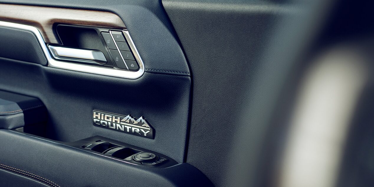 Close-up of the Door Handle of a 2025 Chevy Silverado Pickup Truck