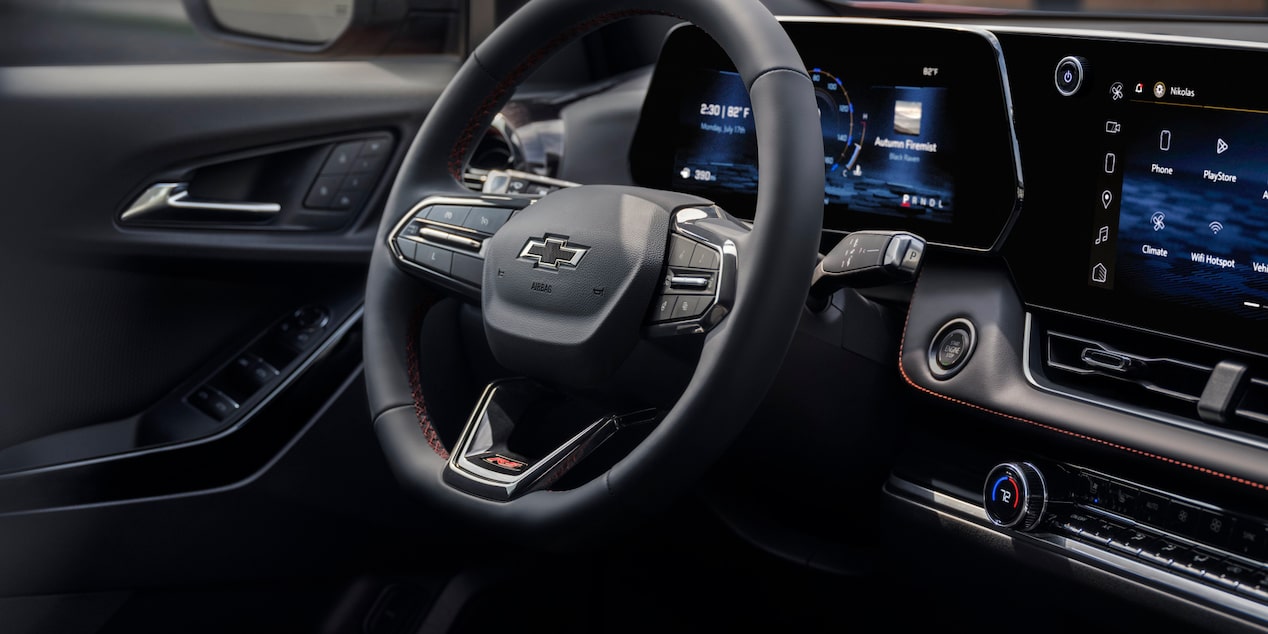 Close Up of the Steering Wheel Inside the 2026 Chevy Equinox