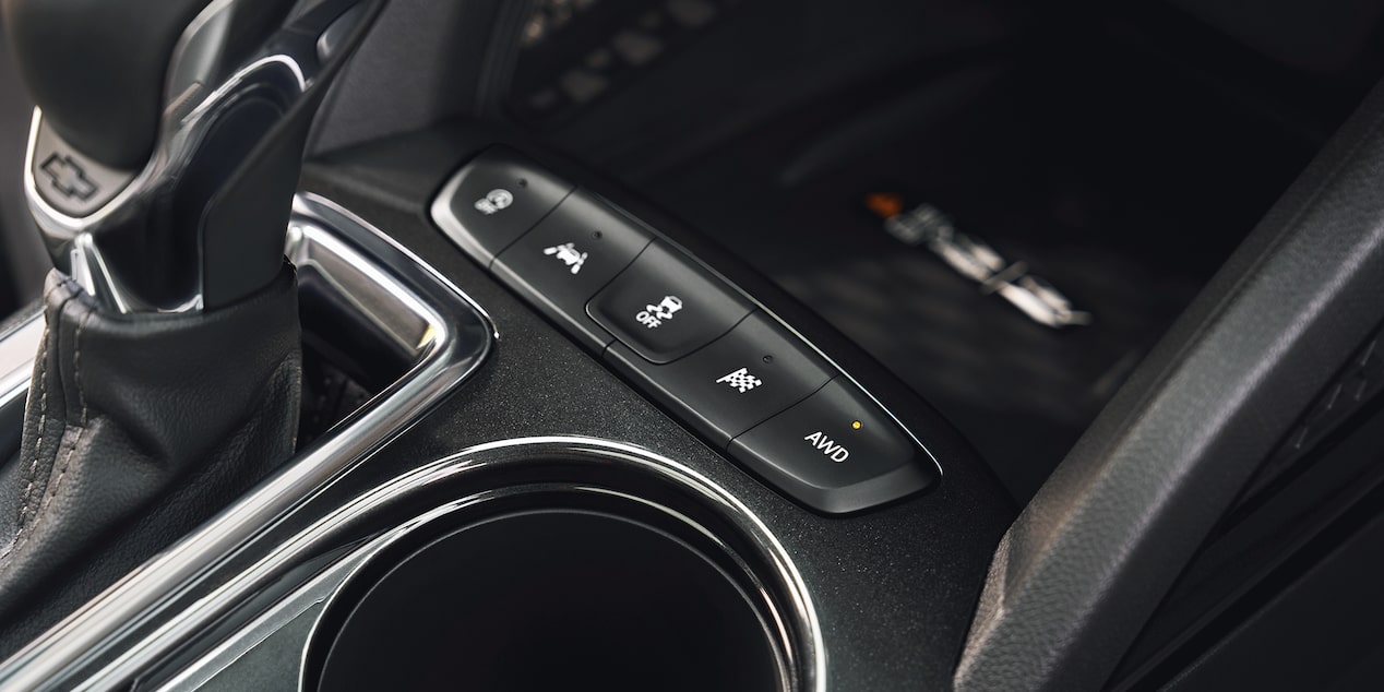 Botones de modo de conducción en el interior de la Chevy Trailblazer 2026