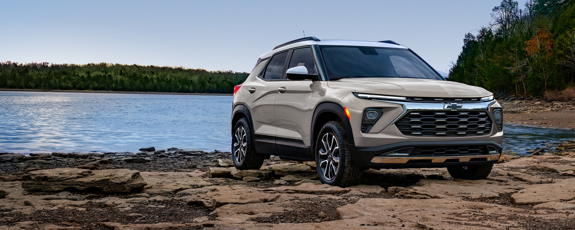 2026 Chevy Trailblazer Parked on Rocky Terrain by a Lake