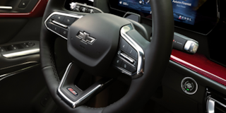 Close Up of the Steering Wheel Inside the 2026 Chevy Traverse