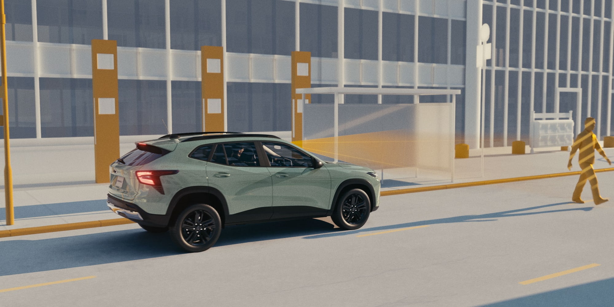 Sistema de frenos por peatón al frente de Chevy Trax 2026