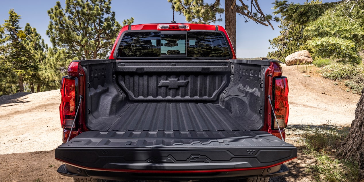 Rear View of a Red 2026 Chevy Colorado Cargo