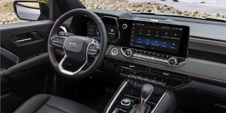 Front Passenger View of the Steering Wheel and Display Dashboard of a 2026 Chevy Colorado Pickup Truck