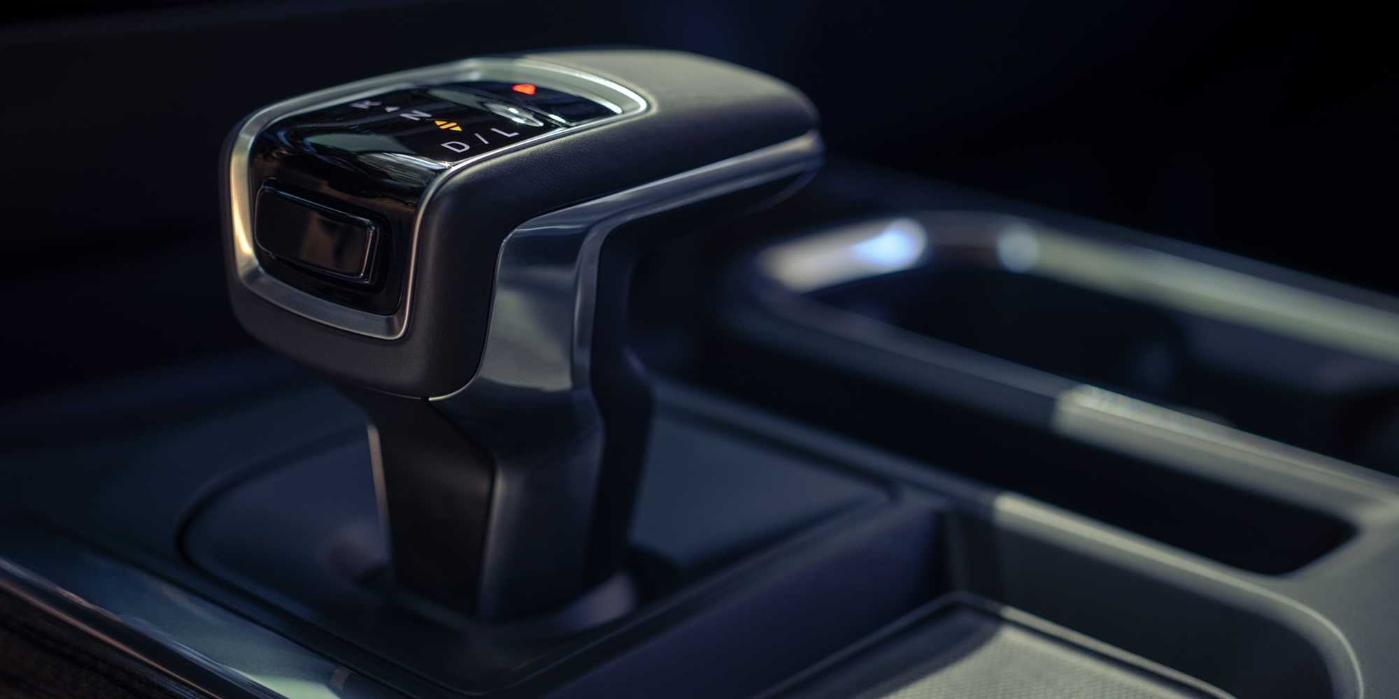 Close up view of the Gear Shifter of the 2026 Chevrolet Silverado LD Crew Cab.