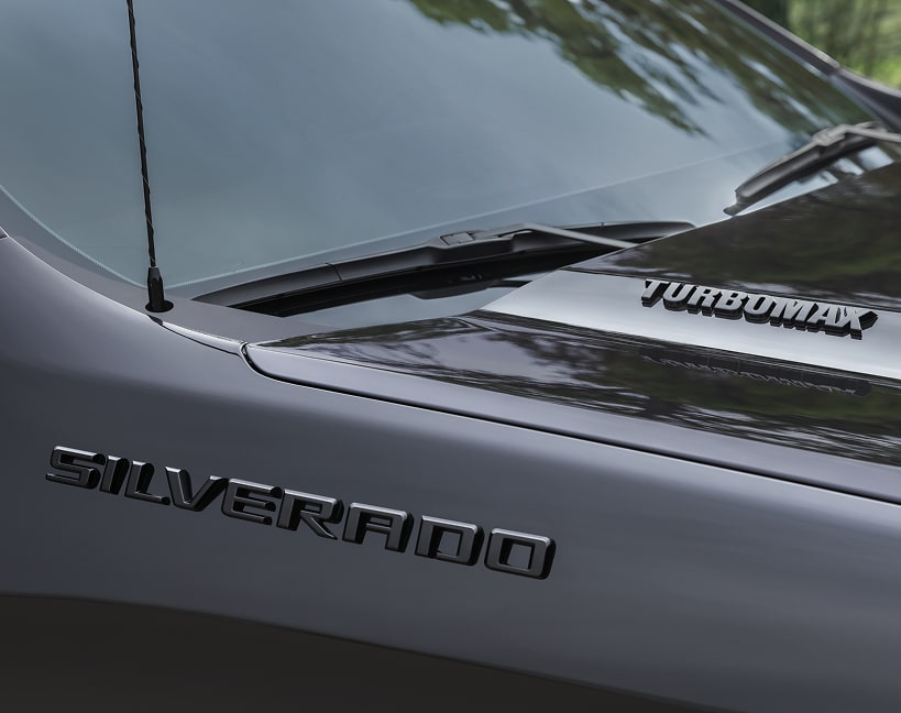 Silverado badging etched on the front exteriors of the 2026 Chevrolet Silverado LD.