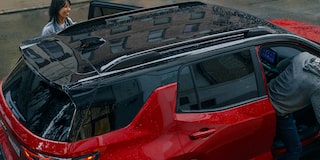 Three Quarters View of a 2026 White Chevy Colorado on a Desert